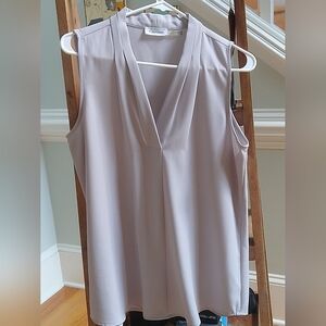 Calvin Klein Cream Sleeveless Relaxed Blouse
